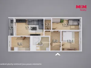 Prodej bytu 3+1, Teplice - Prosetice, Krajní, 72 m2