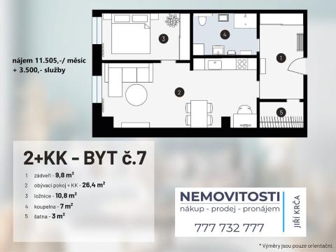 Pronájem bytu 2+kk, Měřín, Náměstí, 59 m2