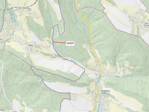 Dražba lesa, Kyje, 580 m2