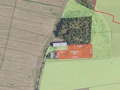 Pronájem komerčního pozemku, Větrušice, 7200 m2