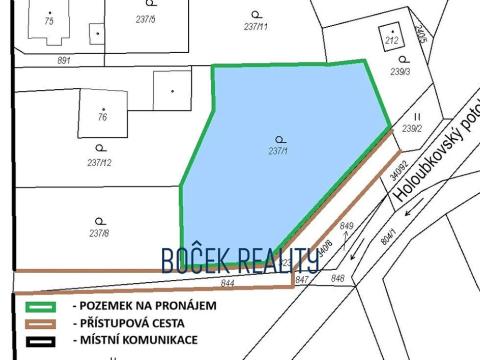 Pronájem zahrady, Svojkovice, 1769 m2