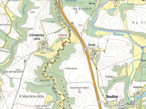 Dražba pozemku, Soutice, 417 m2