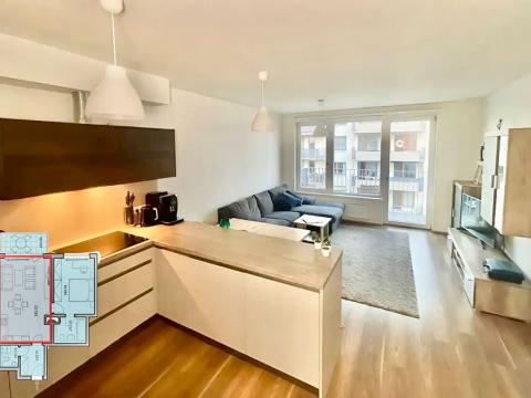 Pronájem bytu 2+kk, Praha - Vysočany, Modrého, 54 m2