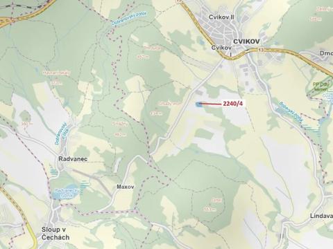 Dražba lesa, Cvikov, 8809 m2