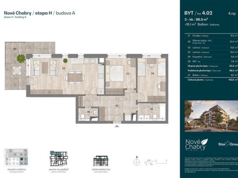 Prodej bytu 3+kk, Praha - Dolní Chabry, Ulčova, 86 m2