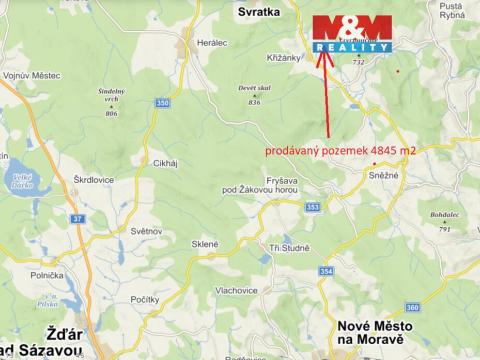 Prodej pole, Křižánky - České Křižánky, 4845 m2