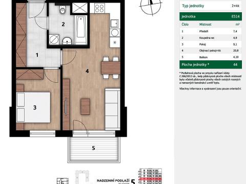Pronájem bytu 2+kk, Praha - Hostivař, U továren, 42 m2