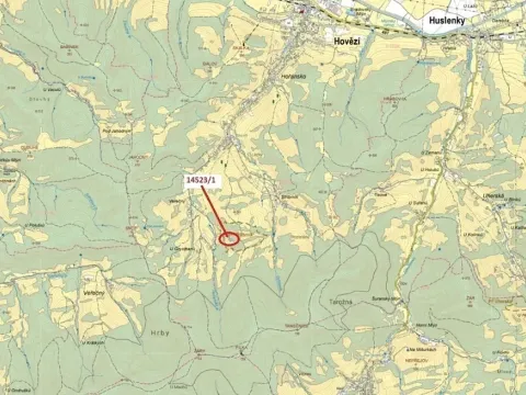 Dražba lesa, Hovězí, 1547 m2