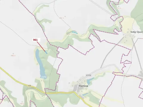 Dražba lesa, Mladoňovice, 961 m2