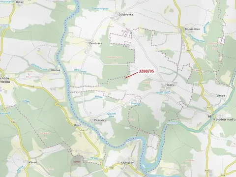 Dražba lesa, Hosty, 1735 m2