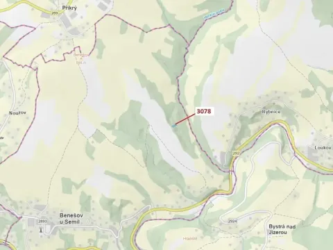 Dražba lesa, Benešov u Semil, 1110 m2