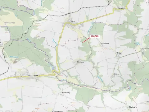 Dražba lesa, Břežany, 2070 m2