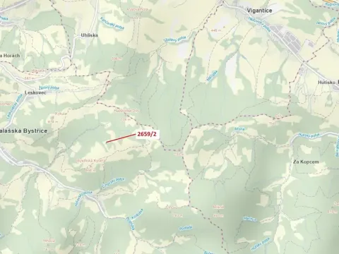 Dražba louky, Valašská Bystřice, 614 m2